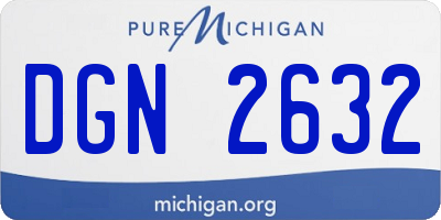 MI license plate DGN2632
