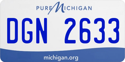 MI license plate DGN2633