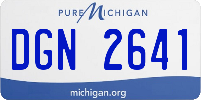MI license plate DGN2641