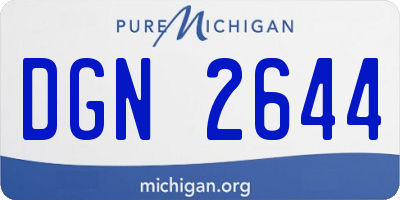 MI license plate DGN2644
