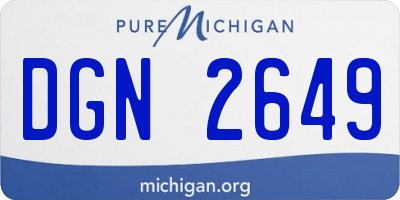MI license plate DGN2649