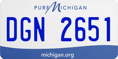 MI license plate DGN2651