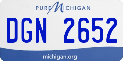 MI license plate DGN2652
