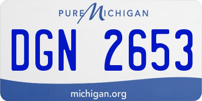 MI license plate DGN2653