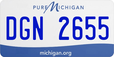 MI license plate DGN2655
