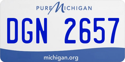 MI license plate DGN2657