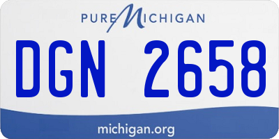 MI license plate DGN2658