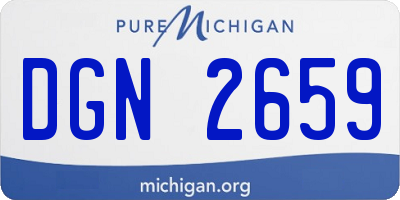 MI license plate DGN2659