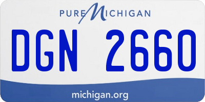 MI license plate DGN2660