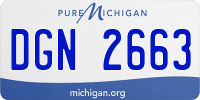 MI license plate DGN2663