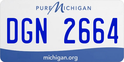 MI license plate DGN2664