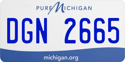 MI license plate DGN2665