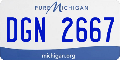 MI license plate DGN2667