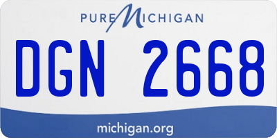 MI license plate DGN2668