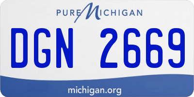 MI license plate DGN2669