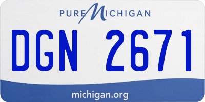 MI license plate DGN2671