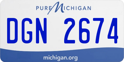 MI license plate DGN2674