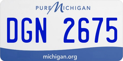 MI license plate DGN2675