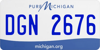 MI license plate DGN2676