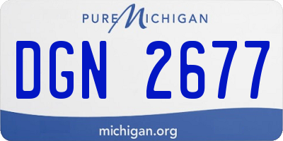 MI license plate DGN2677