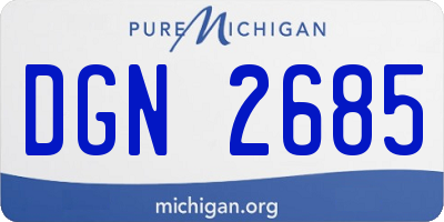 MI license plate DGN2685