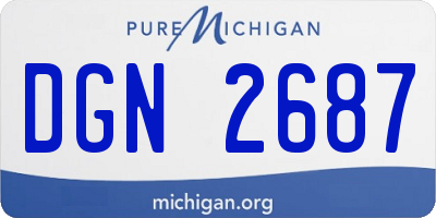 MI license plate DGN2687