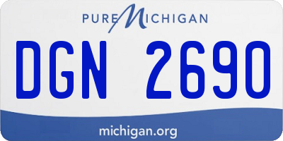 MI license plate DGN2690