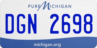 MI license plate DGN2698