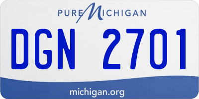 MI license plate DGN2701