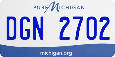MI license plate DGN2702