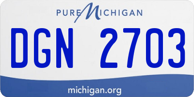 MI license plate DGN2703