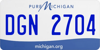 MI license plate DGN2704