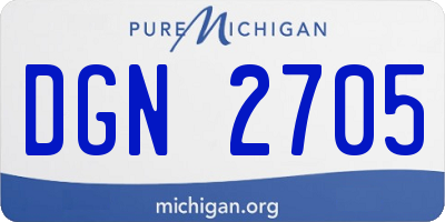MI license plate DGN2705