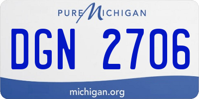 MI license plate DGN2706