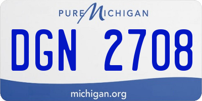 MI license plate DGN2708