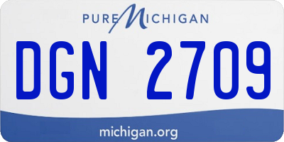 MI license plate DGN2709