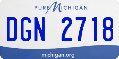 MI license plate DGN2718