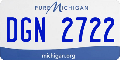 MI license plate DGN2722