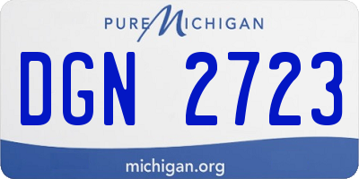 MI license plate DGN2723