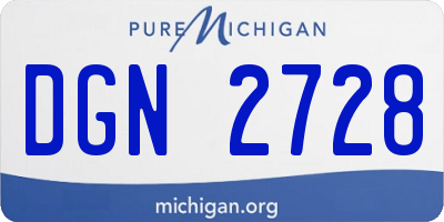 MI license plate DGN2728