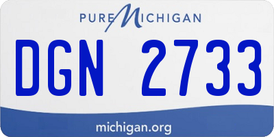 MI license plate DGN2733