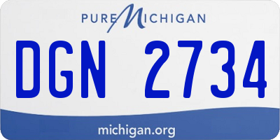 MI license plate DGN2734