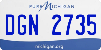 MI license plate DGN2735