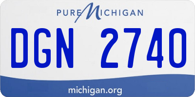 MI license plate DGN2740