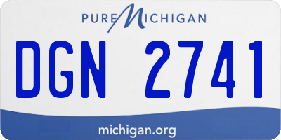 MI license plate DGN2741