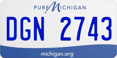 MI license plate DGN2743