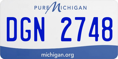 MI license plate DGN2748