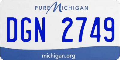 MI license plate DGN2749