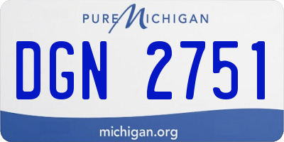 MI license plate DGN2751
