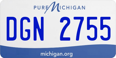 MI license plate DGN2755